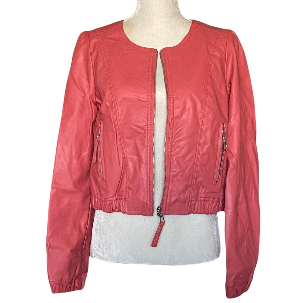 Therapy USA Coral Vegan Leather Jacket sz L